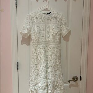 Elegant White Lace Midi Dress